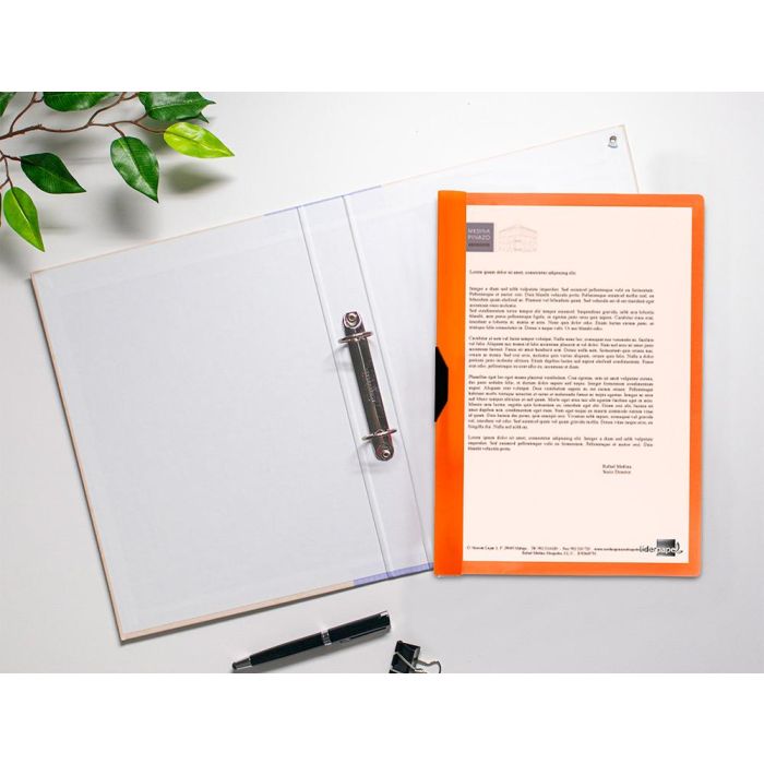 Carpeta Liderpapel Dossier Pinza Lateral Polipropileno Din A4 Naranja Fluor Opaco 30 Hojas Pinza Deslizante 5