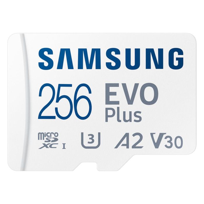 Samsung Tarjeta Memoria MicroSDXC EVO PLUS 256GB Clase 10 U3 V30 A2 UHS-I Lectura 130 MB/s para Móvil Tablet