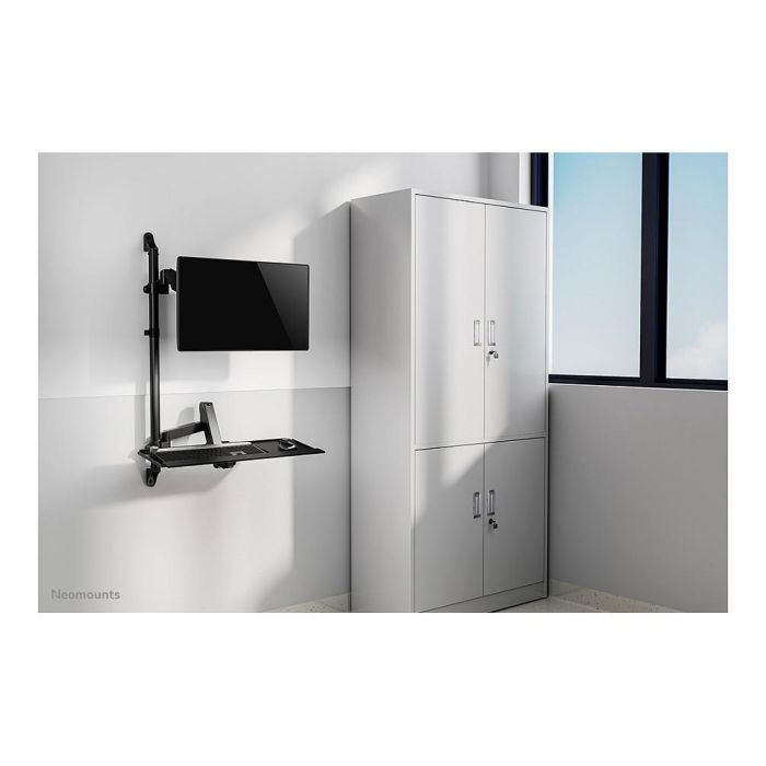 Neomounts WL90-325BL1 Soporte de Pared Móvil para Monitor 17-32", 9 kg, Resorte de Gas, Rotación 360°, Inclinación, Negro - Soporte de Trabajo de Pie/Sentado