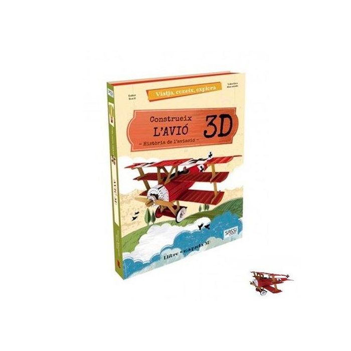 Puzle 3D Y Libro Sassi Manolito Books Construeix L´Avio 3D - Catalan 34 Piezas (+6 Años)