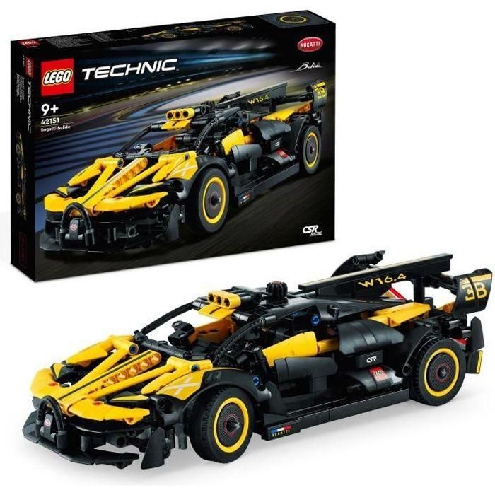 LEGO 42151 Bugatti Bolide Technic Coche de Carreras Amarillo/Negro con Motor W16, Dirección y Puertas de Tijera LEGO 42151 Bugatti Bolide Technic Coche de Carreras Amarillo/Negro con Motor W16, Dirección y Puertas de Tijera