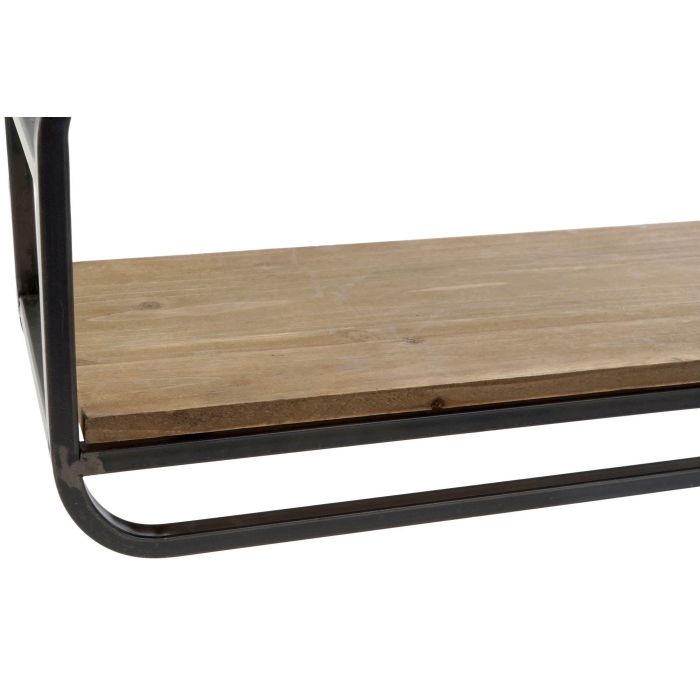 DKD Home Decor Repisa Loft Estantería de Pared con Barra Colgador, Metal y MDF, Marrón Oscuro Negro 71x16x20.5 cm 2