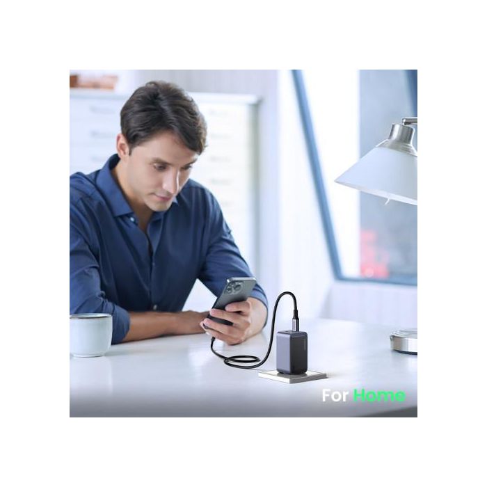 UGREEN 35042 Cargador Nexode Air 65W, 2x USB-C, 1x USB-A, Carga Rápida, Gris