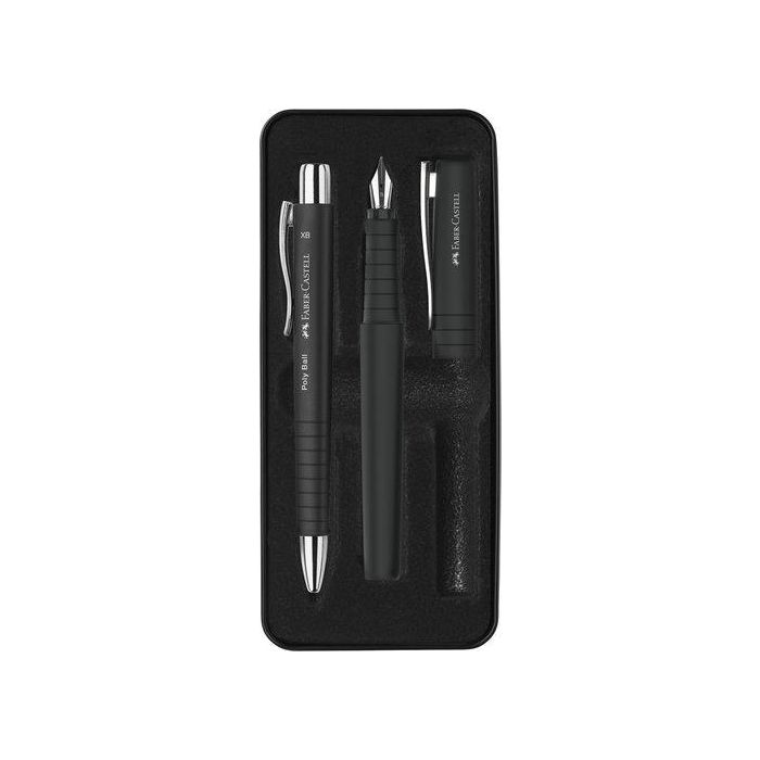 Juego Boligrafo+Pluma Faber-Castell Poly Pen B Y Xb Negro