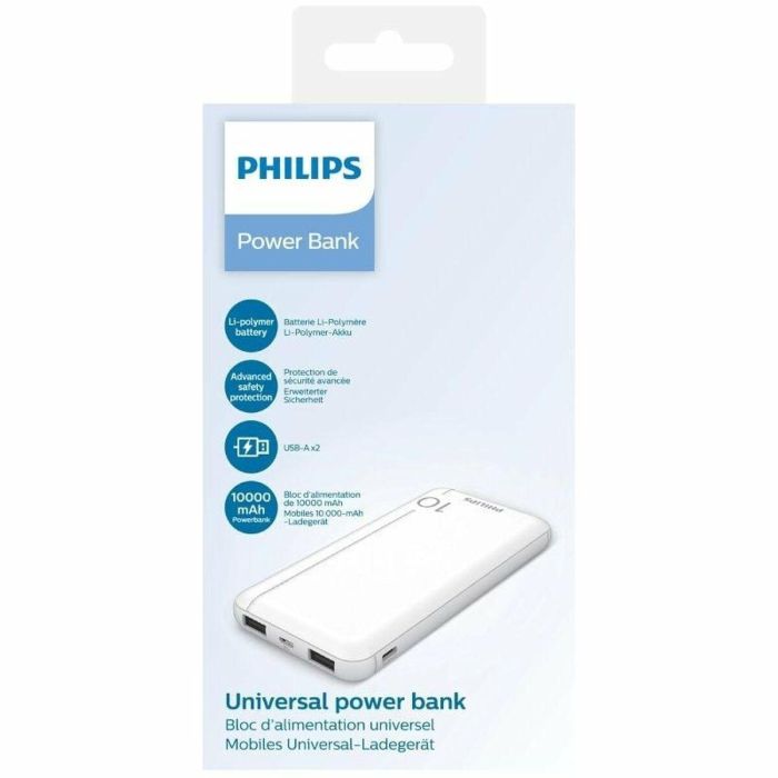 Powerbank Philips DLP1810NW/62 Blanco 10000 mAh 1 Powerbank Philips DLP1810NW/62 Blanco 10000 mAh 1