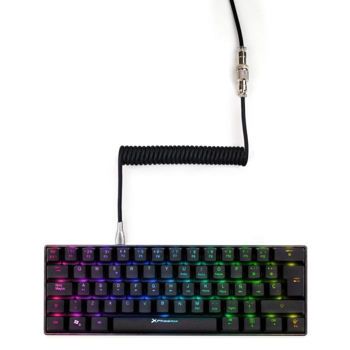 Phoenix technologies Kioru Cable Aviador en Espiral para Teclado Mecánico Tipo C - Estilo Profesional y Minimalista 1