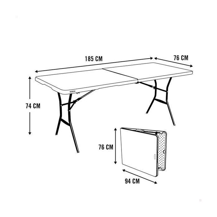 Mesa Plegable Lifetime Blanco 185 x 74 x 76 cm Acero Plástico 3