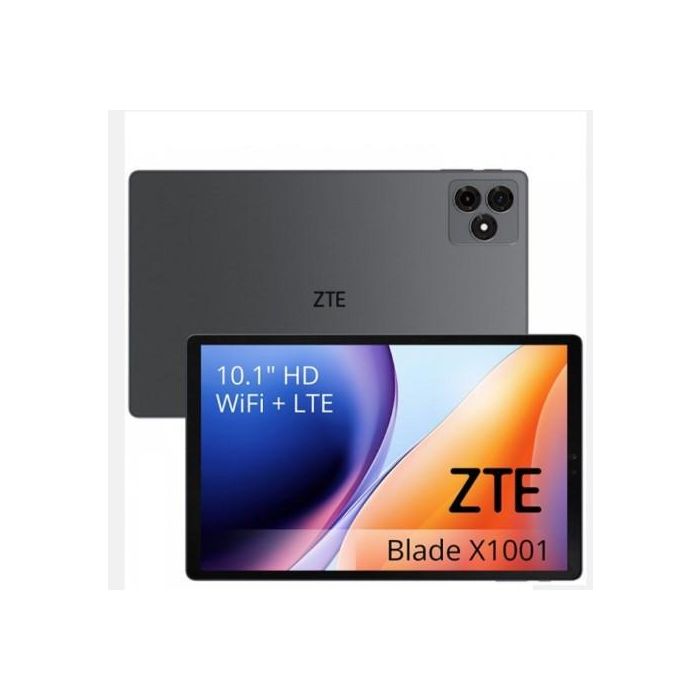ZTE P606T07 Tablet Tab Blade X1001 10.1" HD, 4GB RAM, 64GB, Octa-Core, 4G, Batería 6000mAh Doble Celda, Android 14, Gris