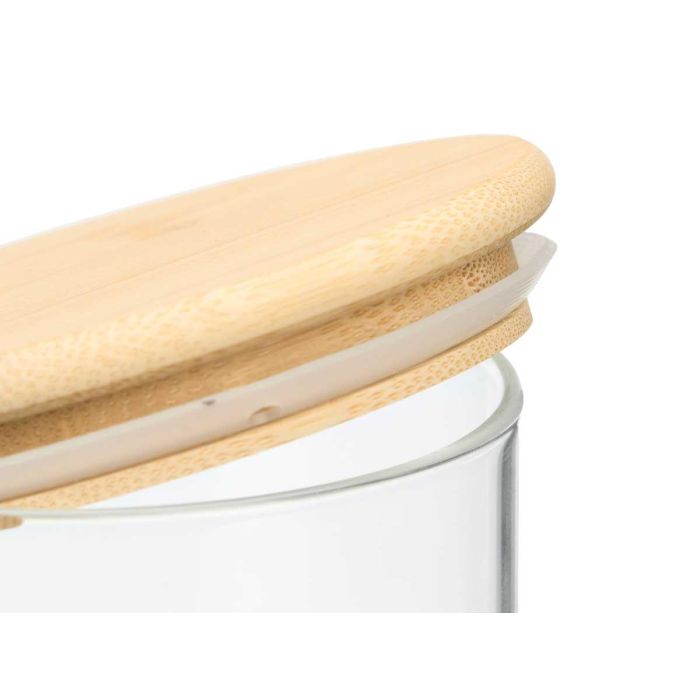 Tarro Redondo Borosilicato Tapa Bambu 1,8L Vivalto 10x25x10cm (12 Unidades) 3
