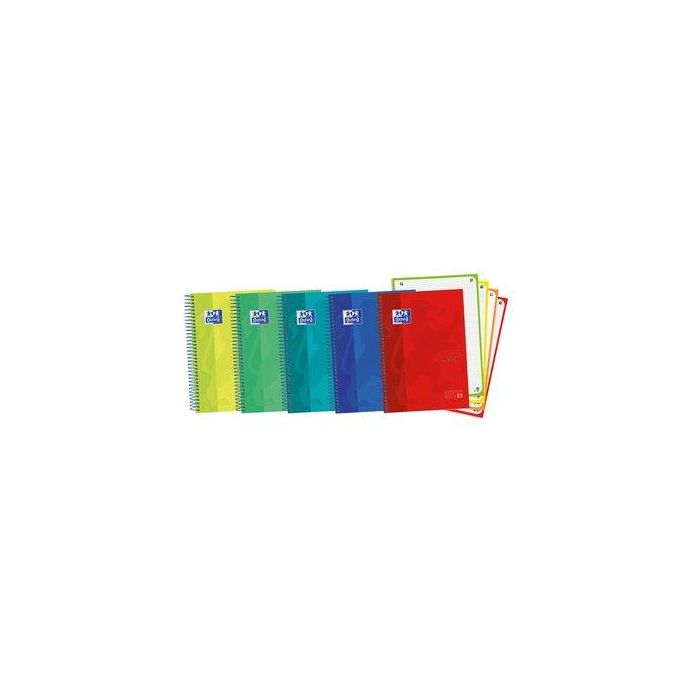 Bloc Oxford School Eu.Book 4 Touch Micro.Tapa Extra A5+ 120H Cuadric.5X5 90G Surtido (5 Col.) (Set de 5)