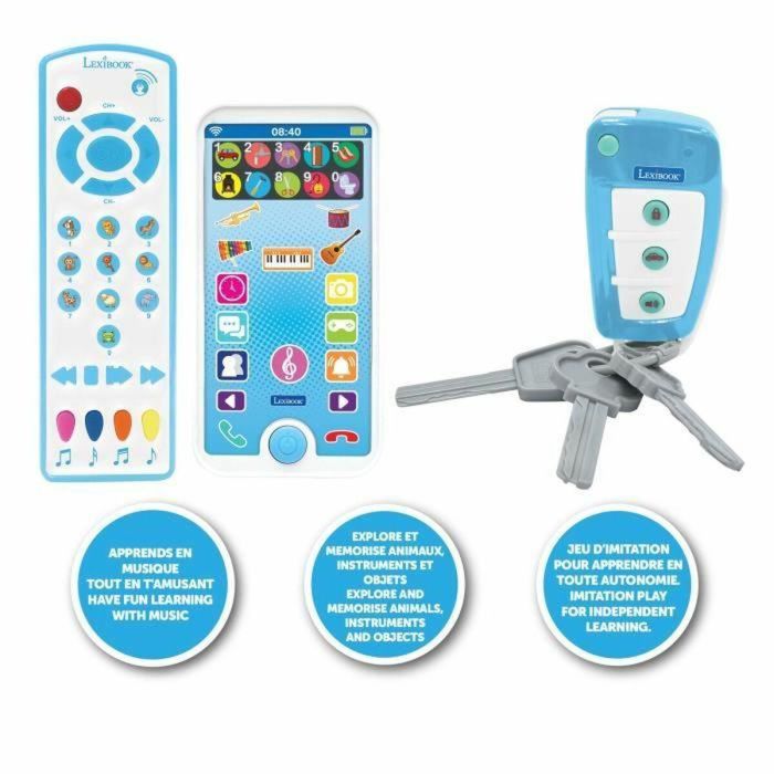 Lexibook Llavero Juguete Educativo Teléfono Control Remoto: Sonidos, Melodías, Animales, Números, Colores y Formas para Niños 3