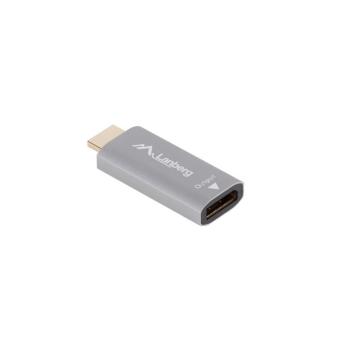 LANBERG AD-HD-DP-01 Adaptador de Cable de Vídeo HDMI a DisplayPort Plata 3