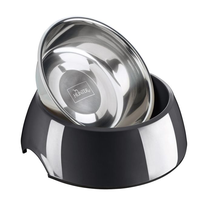Hunter Comedero para Perros y Gatos de Melamina y Acero Inoxidable Extraíble 700 mL Negro con Base Antideslizante y Resistente 5 Hunter Comedero para Perros y Gatos de Melamina y Acero Inoxidable Extraíble 700 mL Negro con Base Antideslizante y Resistente 5