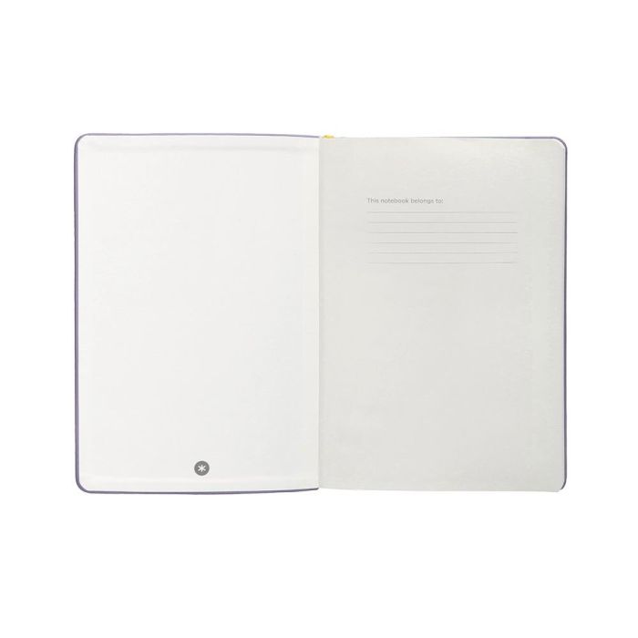 Cuaderno Con Gomilla Antartik Notes Tapa Dura A4 Hojas Lisas Morado Y Amarillo 100 Hojas 80 gr Fsc 6