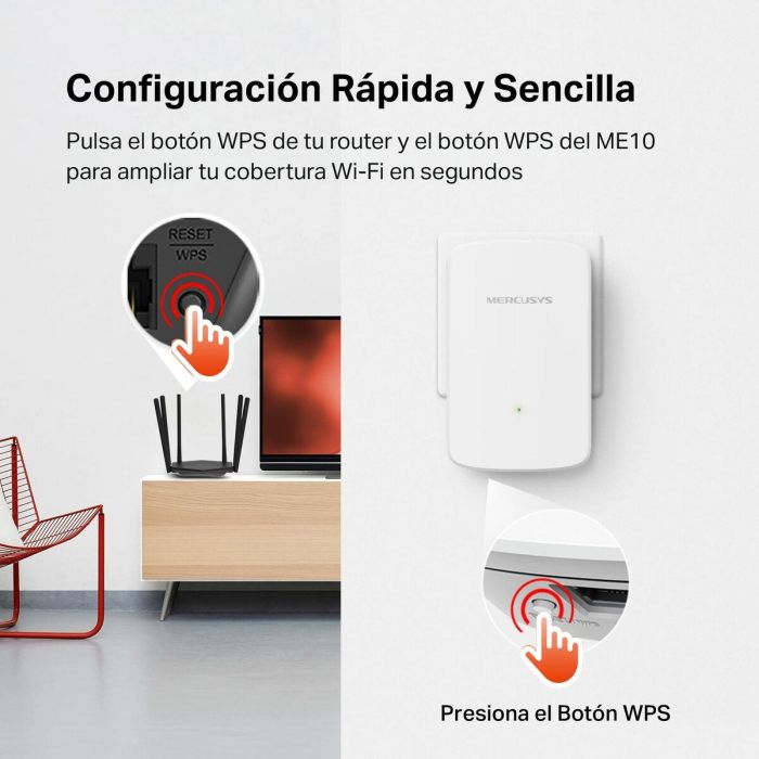 MERCUSYS ME10 Repetidor de red Blanco 300 Mbit/s 2 MERCUSYS ME10 Repetidor de red Blanco 300 Mbit/s 2