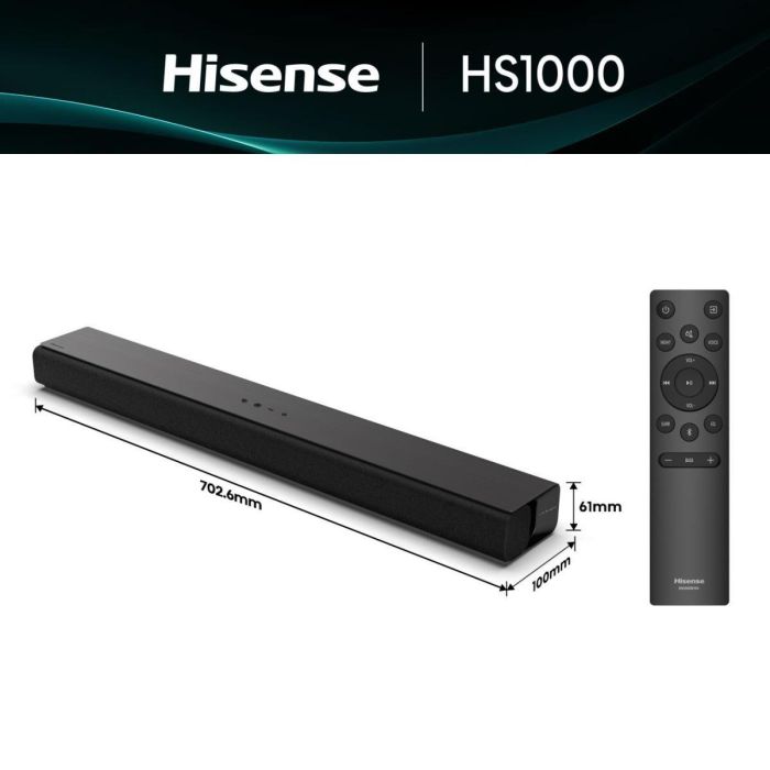 Barra de Sonido Hisense HS1000 120W Negro 120 W 14 Barra de Sonido Hisense HS1000 120W Negro 120 W 14