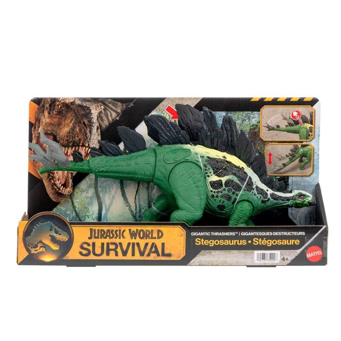 Mattel Jurassic World Dinosaurio Stegosaurus Figura de Acción Gigantic Trackers Jkl85 35.6cm 1