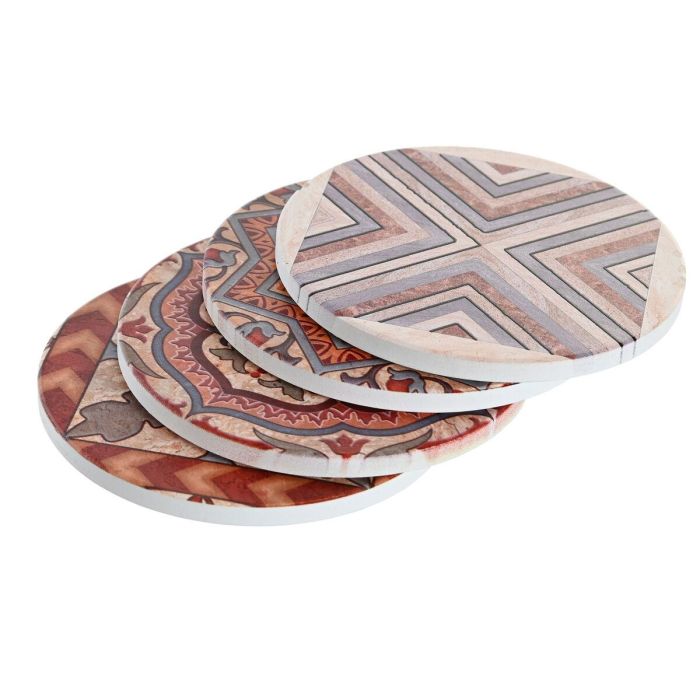 Posavasos Arabe DKD Home Decor Beige Marron 10.8 x 0.7 x 10.8 cm Set de 4 1 Posavasos Arabe DKD Home Decor Beige Marron 10.8 x 0.7 x 10.8 cm Set de 4 1