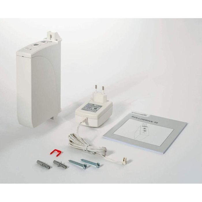 Schellenberg Recogedor Eléctrico Rollo Power 35 22637, Enrollador de Correa Manual para Persianas