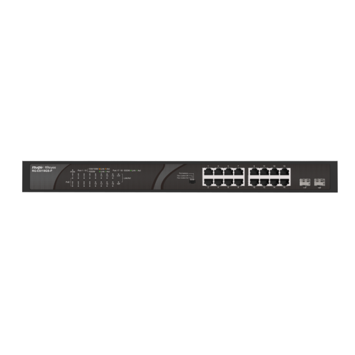 Ruijie Networks RG-ES118GS-P Switch No Administrado Gigabit Ethernet PoE Negro Ruijie Networks RG-ES118GS-P Switch No Administrado Gigabit Ethernet PoE Negro