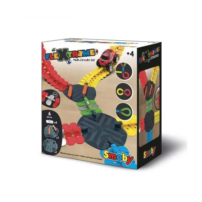 Smoby Flextreme Conjunto de Circuitos Múltiples con Interruptor y Cruce para Pistas de Coches 1