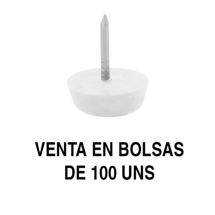 Herrajes Fab.Nacional Otto Deslizante-Quitarruido para muebles, diámetros Ø15, Ø17 y Ø20, Acabado Blanco (Bolsa de 100) 0 Herrajes Fab.Nacional Otto Deslizante-Quitarruido para muebles, diámetros Ø15, Ø17 y Ø20, Acabado Blanco (Bolsa de 100) 0
