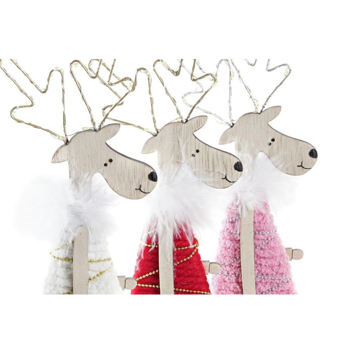 DKD Home Decor Figura Navidad Reno Fantasía con LED, MDF, Surtido Colores Rojo, Rosa, Blanco, Marrón, 4x29x9 cm, Pack 6 Unidades 2 DKD Home Decor Figura Navidad Reno Fantasía con LED, MDF, Surtido Colores Rojo, Rosa, Blanco, Marrón, 4x29x9 cm, Pack 6 Unidades 2