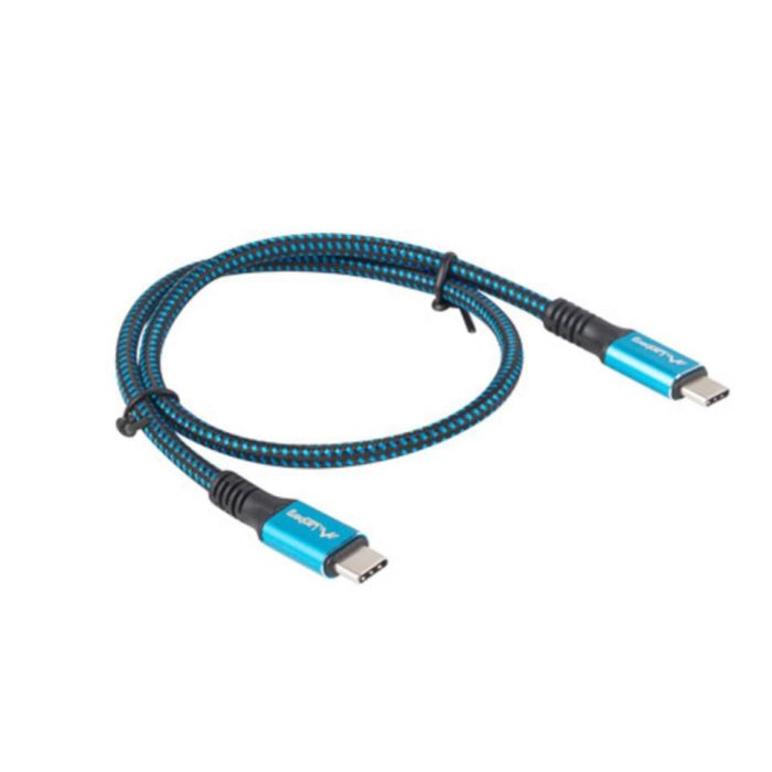 LANBERG CA-CMCM-45CU-0005-BK Cable USB USB4 Gen 2x2 de 0,5 m USB C a USB C Negro Azul 40 Gbit/s 4