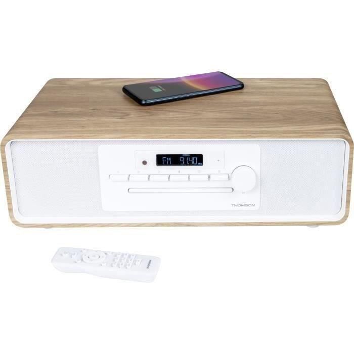 Microsistema Bluetooth - THOMSON - Blanco y Negro - Radio FM/CD/MP3/USB, 60W, Ecualizador