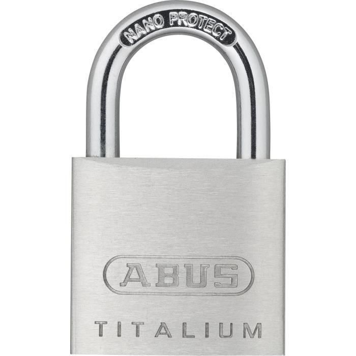 Abus ABU4003318561863 Candado 64TI/30 Titalium, Cuerpo de aluminio, Llave paracéntrica, Riesgo de robo medio