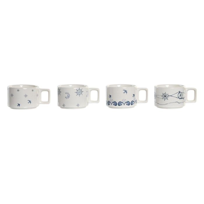 Cafe Atlantico DKD Home Decor Azul Blanco 11 x 27 x 11 cm Set de 4 2