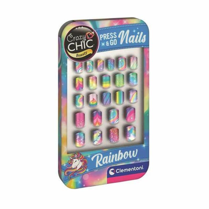 Clementoni Press & Go Nails - Rainbow Display para Niñas, Uñas Postizas Adhesivas, A partir de 6 Años Clementoni Press & Go Nails - Rainbow Display para Niñas, Uñas Postizas Adhesivas, A partir de 6 Años