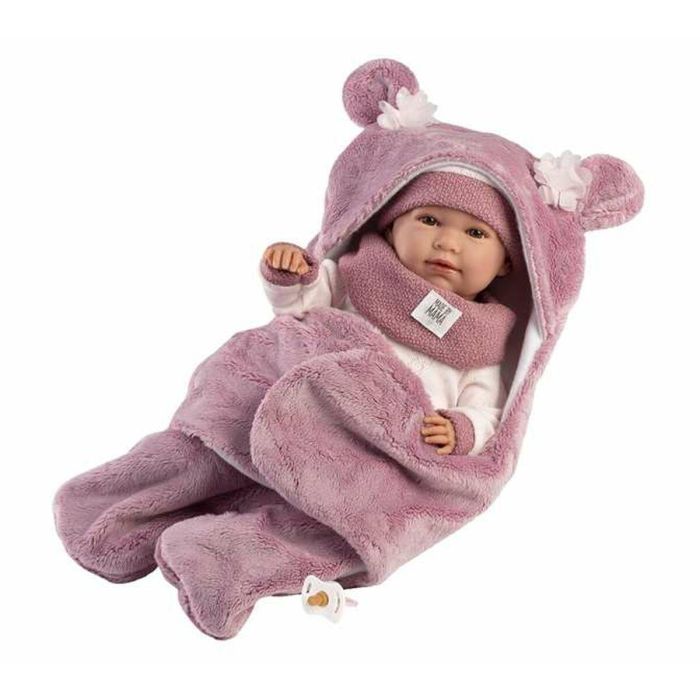 Muñeca mimi llorona con saquito fucxia 42cm, cuerpo de tela y mecanismo de sonido 1 Muñeca mimi llorona con saquito fucxia 42cm, cuerpo de tela y mecanismo de sonido 1