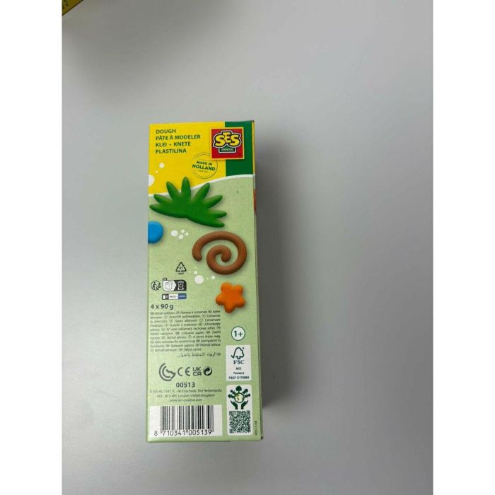 SES CREATIVE AAAAR50291 Plastilina Vegana Sin Gluten Lavable (4x90gr) - Colección Siéntete Bien 3