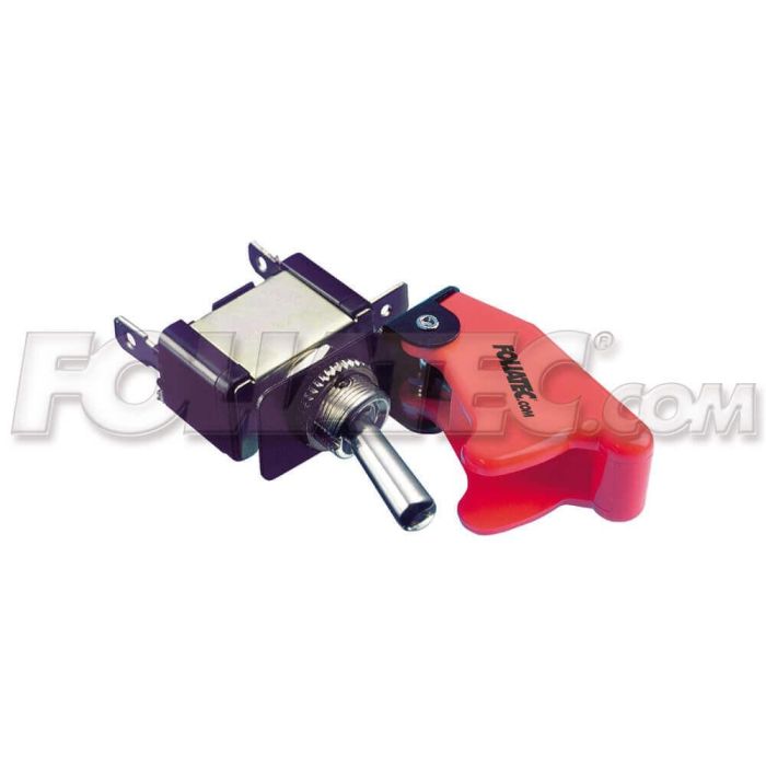 Foliatec FO33105 Interruptor On-Off con Cubierta Roja, 1 Pieza, Equipo de Carreras Original para Vehículos, 6-24V / 10-20A
