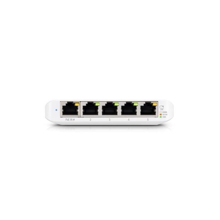 Ubiquiti USW-Flex-Mini UniFi Switch Ethernet Gigabit Gestionado Inteligente con 5 Puertos RJ45 y Alimentación PoE 802.3af/at o USB-C 1