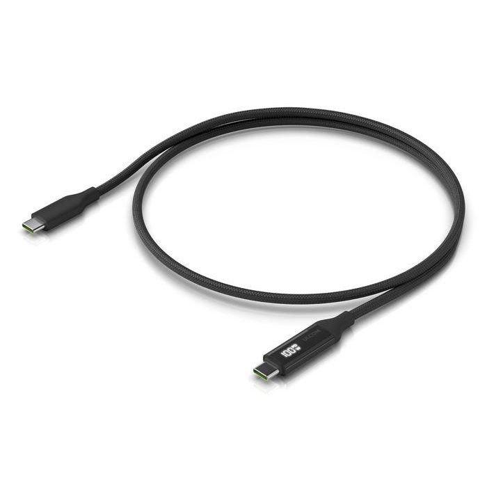 Ubiquiti Cable USB-C trenzado 100W con pantalla de carga de doble cara, para alimentación y datos, negro/gris, 1 m
