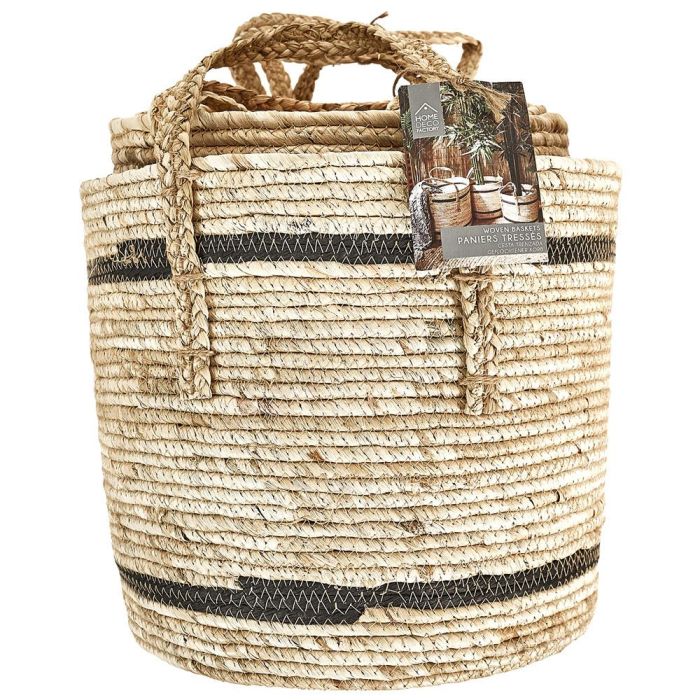 Home Deco Factory Juego de 3 Cestas Mirage Ecológicas con Asas 2