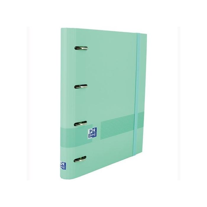 Oxford Carpeta 4 Anillas 35 mm A4+ Tapa Extradura, Recambio 5x5 Mint, Capacidad 300 Hojas, Compatible con SCRIBZEE