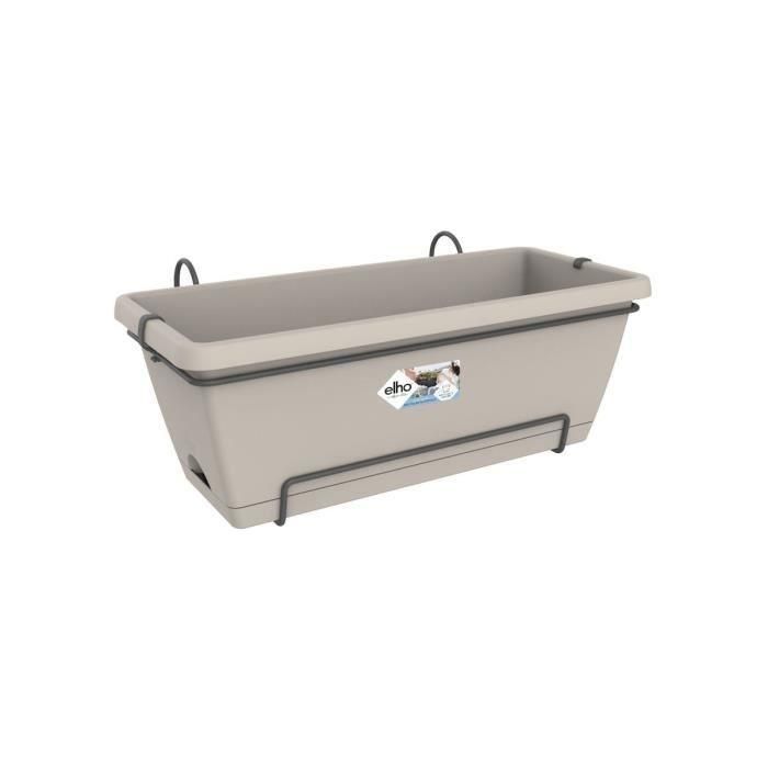 Elho Allin1 55 Jardinera Barcelona XL rectangular de plástico taupe 18L con drenaje para balcón y exterior Elho Allin1 55 Jardinera Barcelona XL rectangular de plástico taupe 18L con drenaje para balcón y exterior
