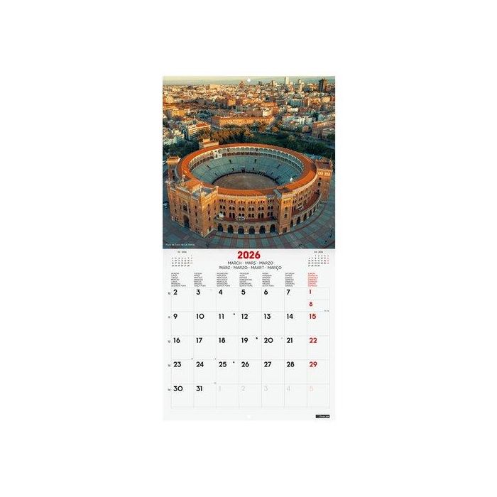 Calendario (2026) Finocam Internacional Pared Imagenes Mensual Para Escribir 300X300 Madrid