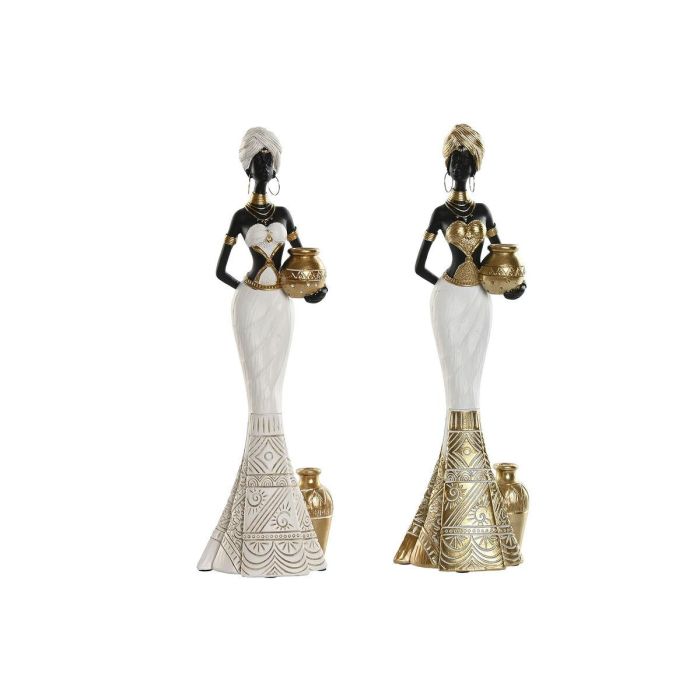 Figura Colonial DKD Home Decor Blanco Dorado 7.5 x 31 x 9.5 cm (2 Unidades) Figura Colonial DKD Home Decor Blanco Dorado 7.5 x 31 x 9.5 cm (2 Unidades)