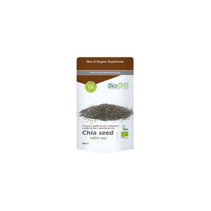 BIOTONA Semillas de Chía Negra Bio 400g - Salvia Hispánica Ecológica para Saciedad y Función Intestinal