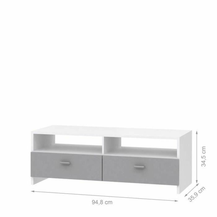 FINLANDEK Base para TV HELPPO contemporánea y gris mate - 95 cm de ancho 3