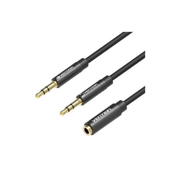 Cable Estéreo Vention BBOBY/ 2x Jack 3.5 Macho - Jack 3.5 Hembra/ 30cm/ Negro 1