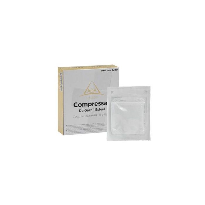 Gasa Estéril de Algodón 7,5x7,5 cm, 8 Capas - 17 Hilos, 40 Sobres con 5 Unidades Cada Uno