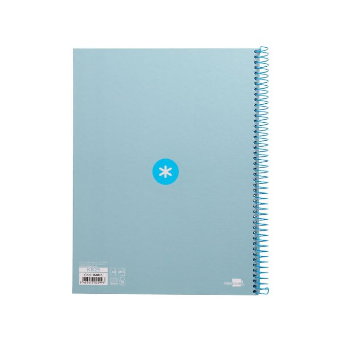 Cuaderno Espiral A4 Micro Antartik Tapa Forrada 80H 90 gr Cuadro 5 mm 1 Banda 4 Taladros Celeste 7