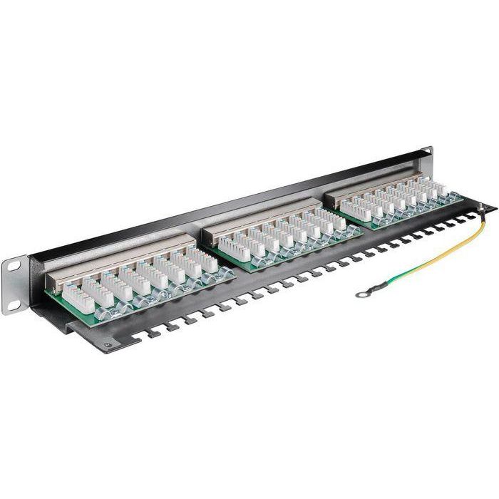 MicroConnect PP-014 Panel de Parcheo 19" CAT6, 24 Puertos, Rack Estándar, Conexiones de Red Eficientes y Confiables 1