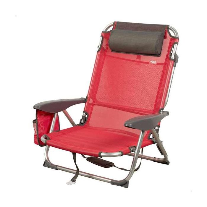 Silla playa plegable aluminio 4 posiciones menorca 51x45x76 cm con cojin y bolso. Silla playa plegable aluminio 4 posiciones menorca 51x45x76 cm con cojin y bolso.