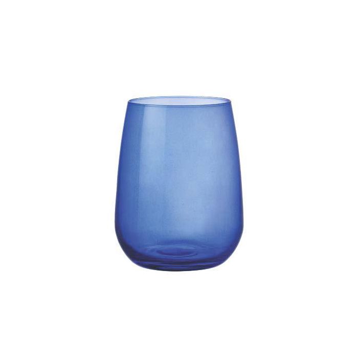 Bormioli Rocco Vaso Alto Cristalin Restaurant Cobalto 43 cL Azul Vidrio 1 unidad Apto Lavavajillas Borde Fino Fabricado en Italia